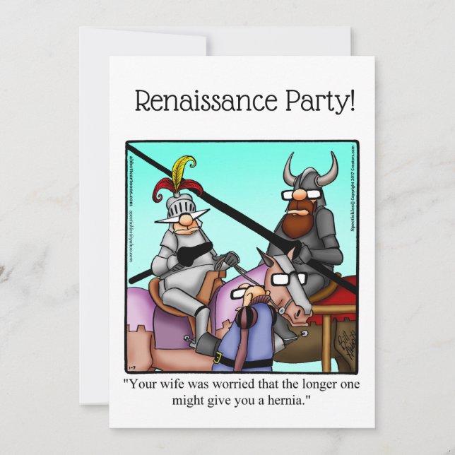 Funny Renaissance Party Invitations (Front)