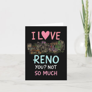 Funny Reno Nevada Night Skyline Vintage Card