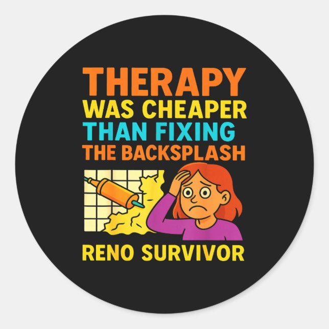 Funny Renovation Remodeling Diy Construction New H Classic Round Sticker (Front)