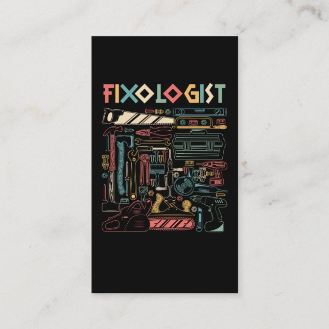 Funny Repairman Dad Craftsman Husband Colorful Business Card (Front)