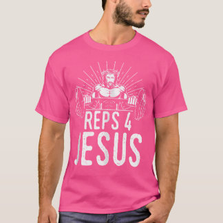 Funny Reps 4 Jesus Gym Weightlifting T-Shirt