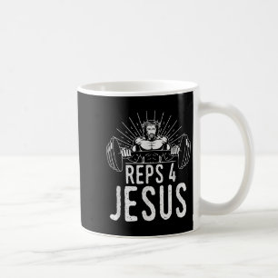 Funny Reps 4 Jesus Religious Gym Weightlifting Mot Coffee Mug