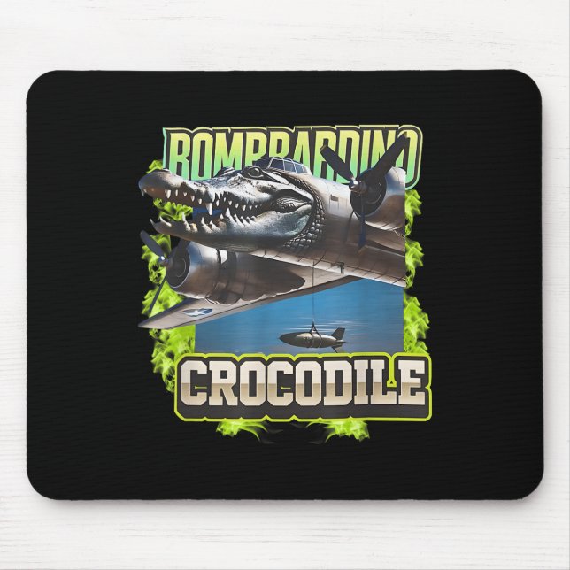 Funny Reptile Bombardiro Crocodilo Brain Rot, Stup Mouse Mat (Front)