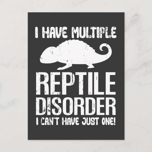 Funny Reptile Disorder Lizard Owner Animal Lover Postcard (Front)