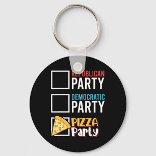Funny Republican Party Democratic Party Pizza Part Key Ring