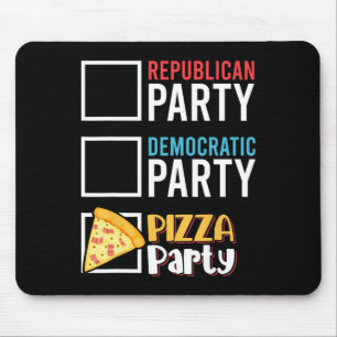 Funny Republican Party Democratic Party Pizza Part Mouse Mat