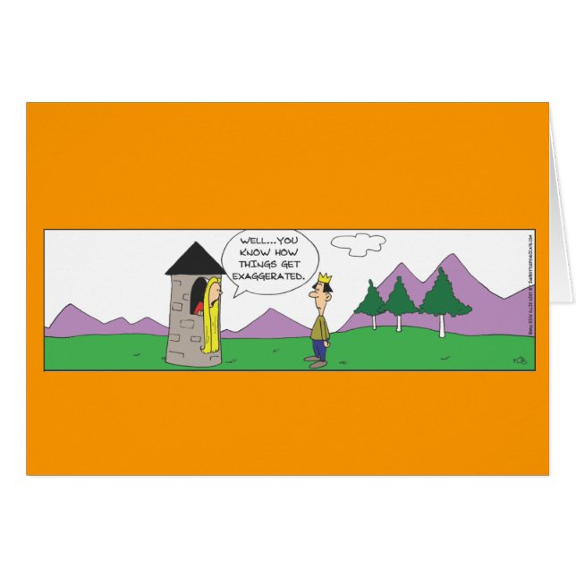 Funny Repunzel Short Tower Card (Front Horizontal)