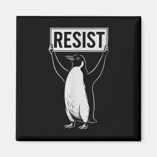 Funny Resist Penguin Activism Graphic Design Vinta Magnet