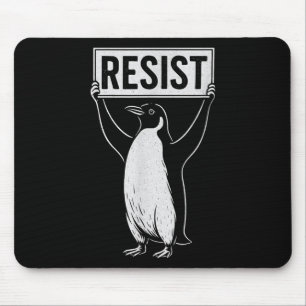 Funny Resist Penguin Activism Graphic Design Vinta Mouse Mat