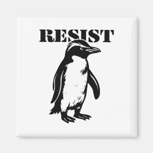 Funny Resist Penguin Protest Against Tariffs Magnet