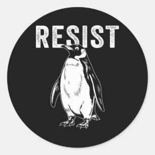 Funny Resist Penguins Against Tariffs Penguins Lov Classic Round Sticker