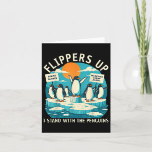 Funny Resist Penguins Protest Against Tariffs Card