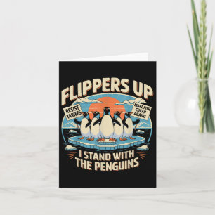 Funny Resist Penguins Protest Against Tariffs Card