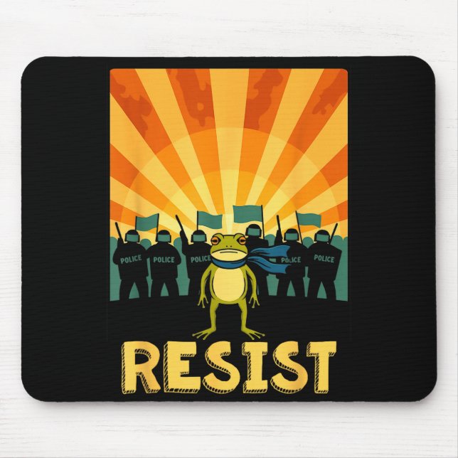 Funny Resist Rtland Frog Protest  Mouse Mat (Front)