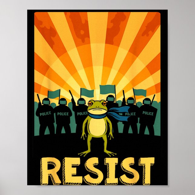 Funny Resist Rtland Frog Protest  Poster (Front)