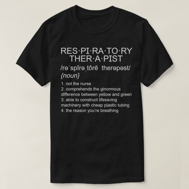 Funny Respiratory Therapist Therapy Definition RT  T-Shirt (Design Front)