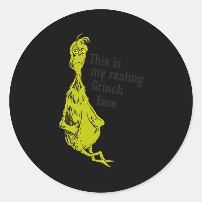 Funny Resting Face  Classic Round Sticker (Front)