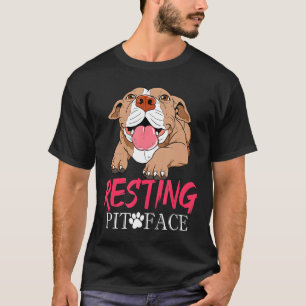 Funny Resting Pit Face Pitbull Gif Pit Bull Lover T-Shirt