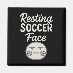 Funny Resting Soccer Face Soccer Fan Novelty Magnet