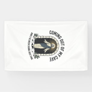 Funny Resurrection Cave Quote Vintage Engraving De Banner