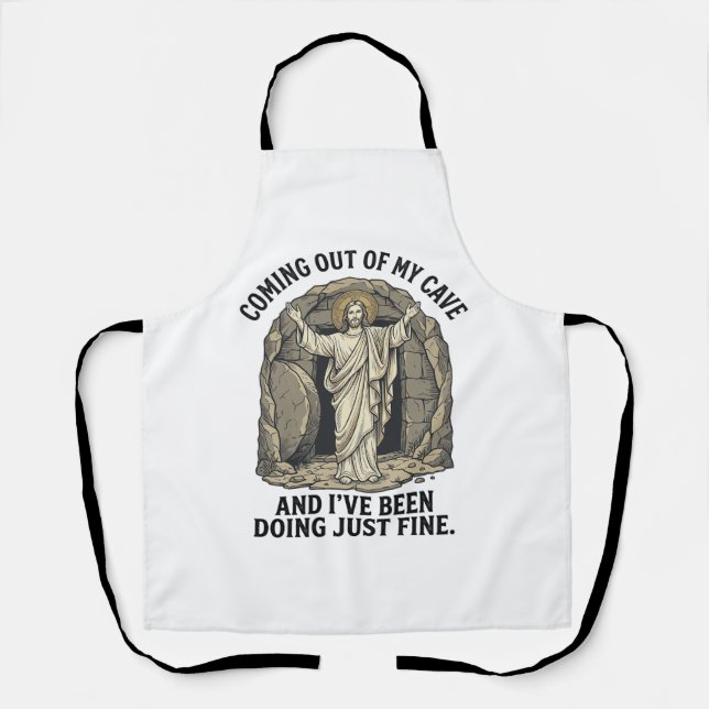 Funny Resurrection Cave Vintage Engraving Shirt De Apron (Front)