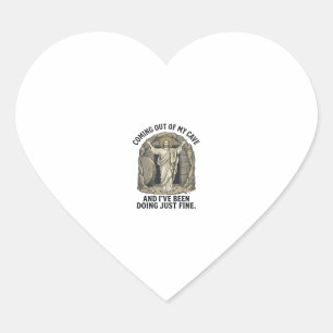 Funny Resurrection Cave Vintage Engraving Shirt De Heart Sticker