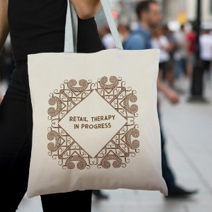 Funny Retail Therapy In Progress Celtic Tribal Tote Bag