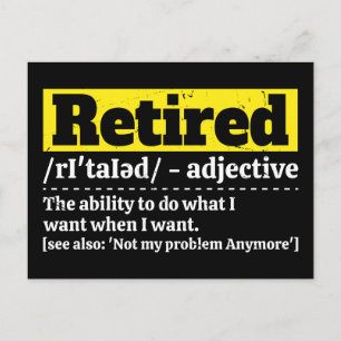 Funny Retired Definition Humour Retirement Gift Postcard