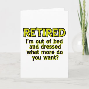 Funny retired designs card