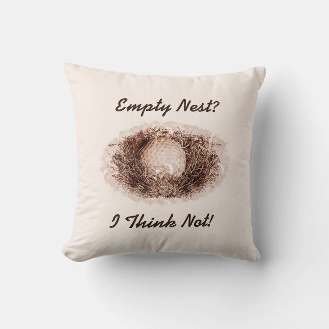 Funny Retired Empty Nest Golf Ball Retirement Cushion (Front)