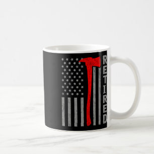 Funny Retired Firefighter Usa Flag Fireman Retirem Coffee Mug