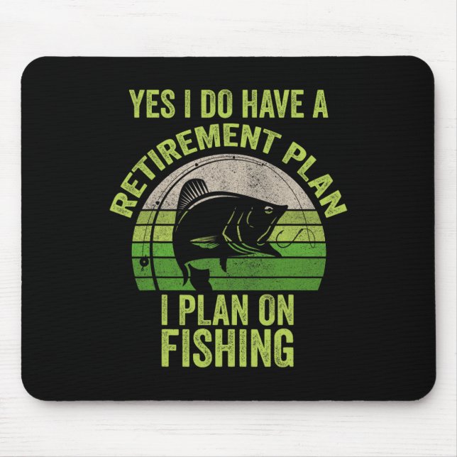 Funny Retired Fishing Shirt For Men  Mouse Mat (Front)