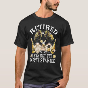 Funny Retired Garden Gnome Grandparents Drinking C T-Shirt
