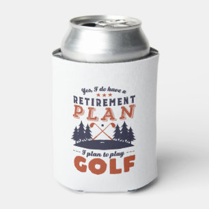 Funny Retired Golf Player Retirement Plan Golfing Can Cooler