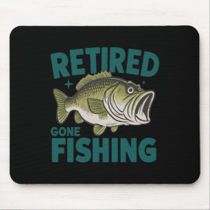 Funny Retired Gone Fishing-shirt Retirement B Dad Mouse Mat
