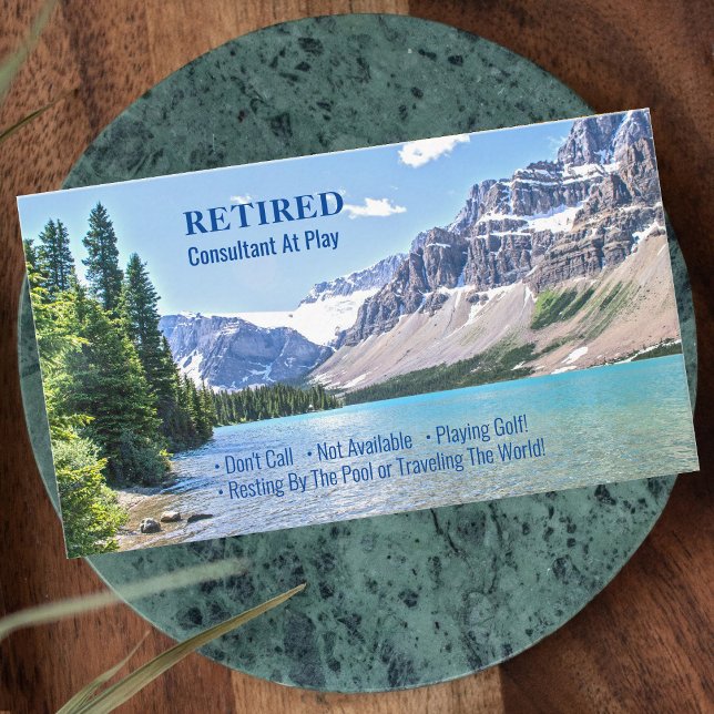 Funny Retired, Lake Mountains, Profession Gag Vs 2 Business Card (Creator Uploaded)