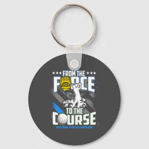 Funny Retired Lice Officer Golf Retirement Gift  Key Ring
