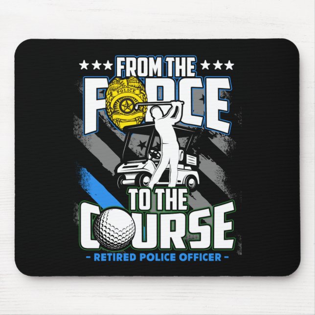 Funny Retired Lice Officer Golf Retirement Gift  Mouse Mat (Front)