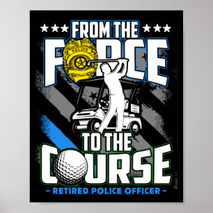 Funny Retired Lice Officer Golf Retirement Gift Poster