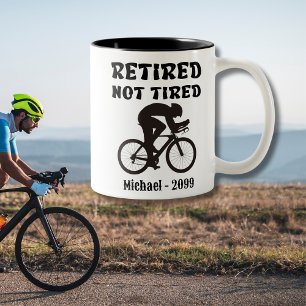 Funny Retired Not Tired Cyclist Two-Tone Coffee Mug