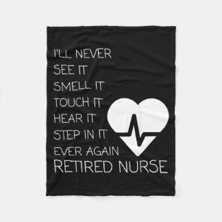 Funny Retired Nurse Fleece Blanket
