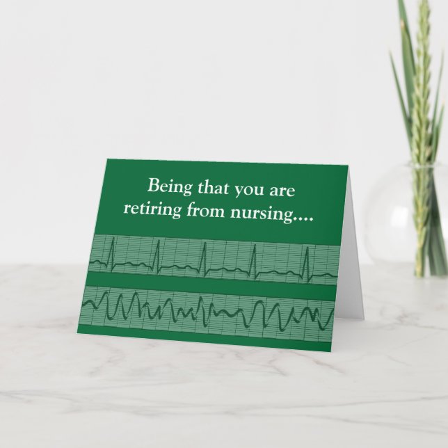 Funny Retired Nurse Greeting Card 2 (Front)