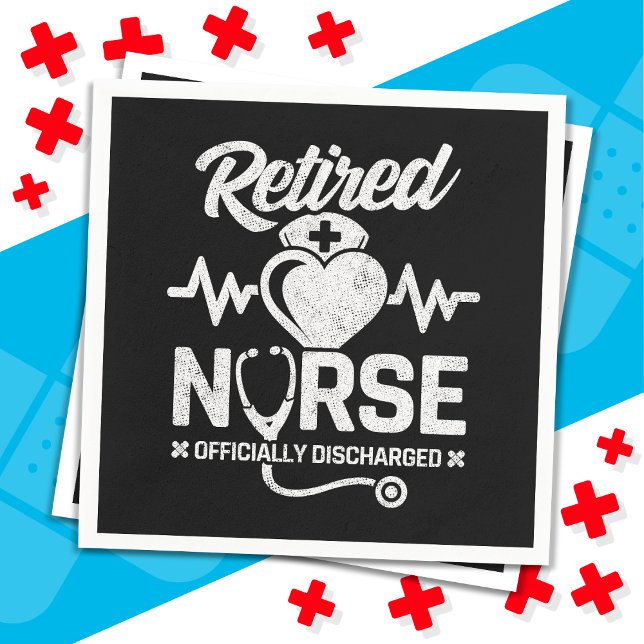 Funny Retired Nurse Joke Nursing Retirement Napkin (Creator Uploaded)