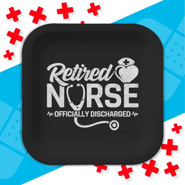 Funny Retired Nurse Joke Nursing Retirement Paper Plate (Creator Uploaded)
