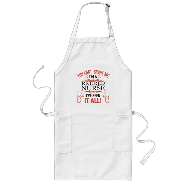 Funny Retired Nurse Long Apron (Front)