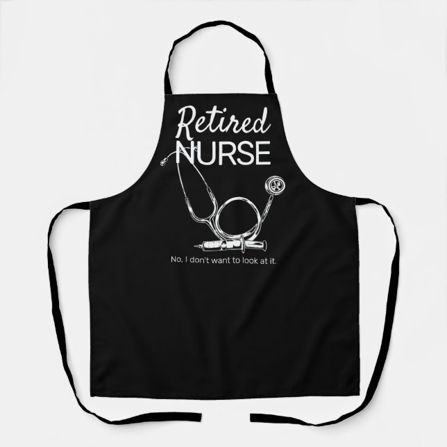 Funny Retired Nurse RN Retirement Medical  Apron (Front)