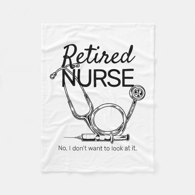 Funny Retired Nurse RN Retirement Medical Fleece Blanket (Front)
