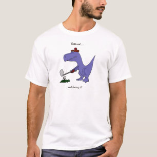 Funny Retired T-Rex Dinosaur Golfing T-Shirt