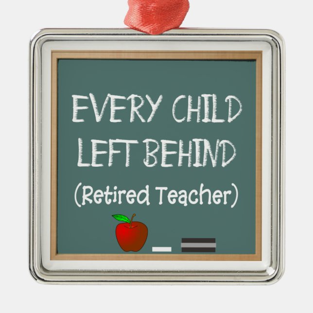 Funny Retired Teacher Christmas Ornament (Front)