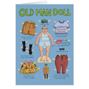 Funny Retirement Card - Man Paper Doll.